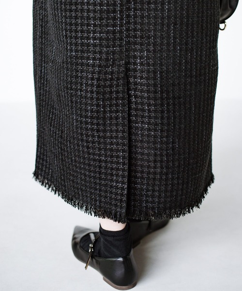 haco!（ハコ）の「きっちりと普段づかいの両立可能！　しっかり使えてちゃんと華やぐツイードジャンパースカート〈日々グッジョ部’s idea〉（ジャンパースカート・レディース・ブラック・SMALL/LARGE/MEDIUM/X-LARGE）」の16枚目の写真