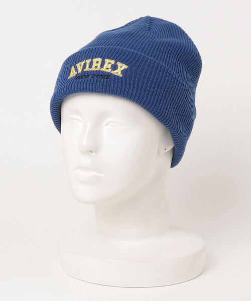 AVIREX（アヴィレックス）の「LOGO WATCH CAP / ロゴ ワッチ キャップ / ビーニー / AVIREX / アヴィレックス（ニットキャップ/ビーニー・メンズ・ブラック/オレンジ/グレー/ブルー/ブラウン/ホワイト系2・F）」の5枚目の写真