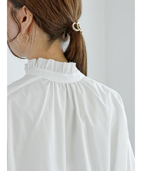 Te chichi（テチチ）の「前後2WAYパール釦スタンドフリルブラウス（シャツ/ブラウス・レディース・ブラック/オフホワイト/ネイビー・F）」の17枚目の写真