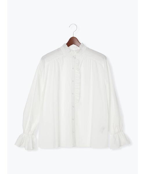 Te chichi（テチチ）の「前後2WAYパール釦スタンドフリルブラウス（シャツ/ブラウス・レディース・ブラック/オフホワイト/ネイビー・F）」の15枚目の写真