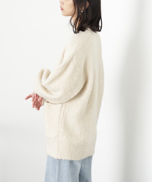 FREE'S MART（フリーズマート）の「◆［WEB限定カラー］ミックスブークレーニットカーディガン（カーディガン/ボレロ・レディース・グレー系その他/オフホワイト/ピンク/ブルー/ラベンダー・FREE）」の22枚目の写真