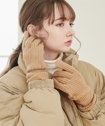 ANGIE | 【スマホ対応】リブニットグローブ/ニット手袋(手袋)