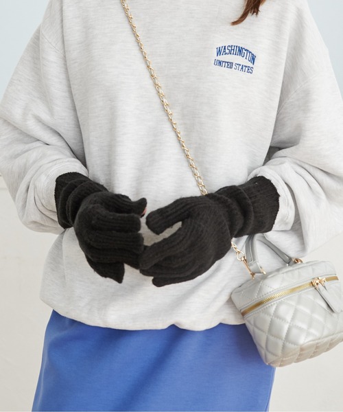 ANGIE（アンジー）の「【スマホ対応】リブニットグローブ/ニット手袋（手袋・レディース・グレー/ブラック/アイボリー/ベージュ・FREE）」の20枚目の写真