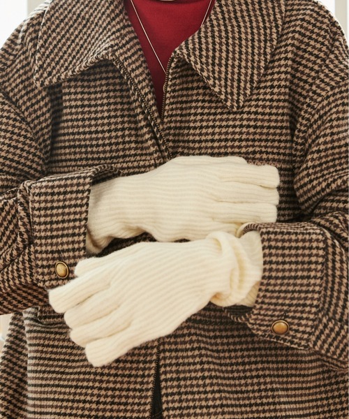 ANGIE（アンジー）の「【スマホ対応】リブニットグローブ/ニット手袋（手袋・レディース・グレー/ブラック/アイボリー/ベージュ・FREE）」の14枚目の写真