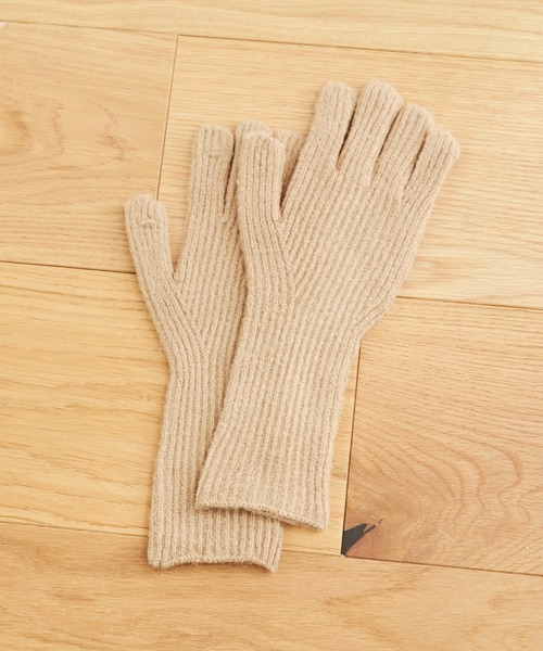 ANGIE（アンジー）の「【スマホ対応】リブニットグローブ/ニット手袋（手袋・レディース・グレー/ブラック/アイボリー/ベージュ・FREE）」の9枚目の写真