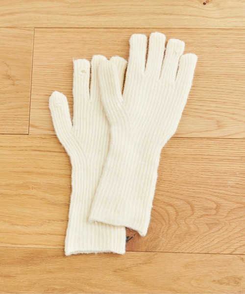 ANGIE（アンジー）の「【スマホ対応】リブニットグローブ/ニット手袋（手袋・レディース・グレー/ブラック/アイボリー/ベージュ・FREE）」の6枚目の写真