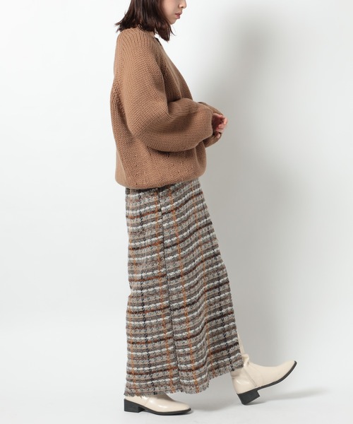 SETUP7（セットアップセブン）の「【SETUP7】ラメ入りカラーも選べる！ツイードナロースカート trc（スカート・レディース・ネイビー/グリーン/ブルー/グレー/オレンジ・FREE）」の19枚目の写真