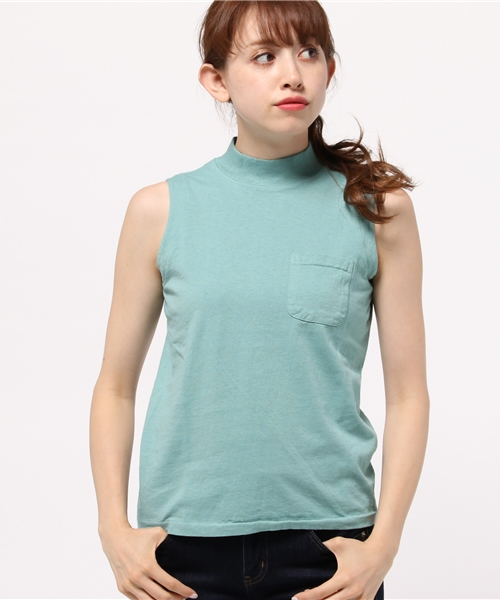 FREAK'S STORE(フリークスストア)の「VelvaSheen/ベルバシーン MOC NECK Tシャツ (Tシャツ/カットソー・レディース・ネイビー/ホワイト/レッド/ブラック/ブルーグリーン/グレー・X-SMALL)」の5枚目の写真