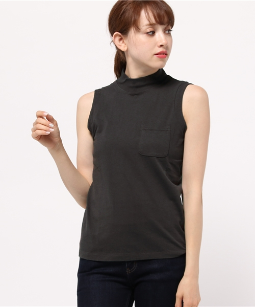 FREAK'S STORE(フリークスストア)の「VelvaSheen/ベルバシーン MOC NECK Tシャツ (Tシャツ/カットソー・レディース・ネイビー/ホワイト/レッド/ブラック/ブルーグリーン/グレー・X-SMALL)」の3枚目の写真