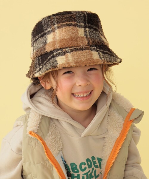 BEAMS mini（ビームスミニ）の「BEAMS mini / ボア バケットハット 23FW（ハット・キッズ・ライトブラウン/その他・ONE SIZE）」の2枚目の写真