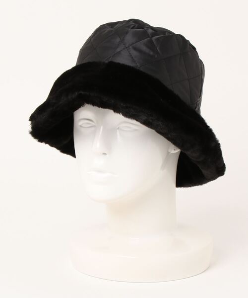 VIBGYOR Women（ヴィブジョー　ウィメン）の「【float】リバーシブル フェイクファー キルティング バケットハット（ハット・レディース・ブラック/アイボリー/オフホワイト/アッシュブラウン/ベージュ/ライトグレー/ワインレッド/ライトブラウン・FREE）」の21枚目の写真