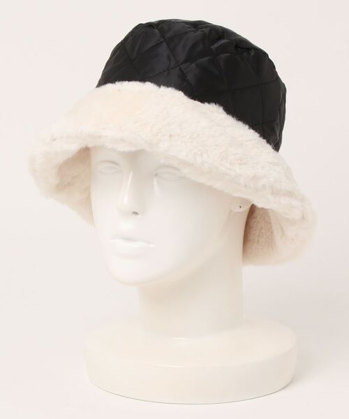 VIBGYOR Women（ヴィブジョー　ウィメン）の「【float】リバーシブル フェイクファー キルティング バケットハット（ハット・レディース・ブラック/アイボリー/オフホワイト/アッシュブラウン/ベージュ/ライトグレー/ワインレッド/ライトブラウン・FREE）」の22枚目の写真