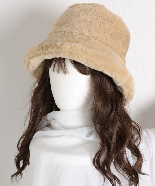VIBGYOR Women（ヴィブジョー　ウィメン）の「【float】リバーシブル フェイクファー キルティング バケットハット（ハット・レディース・ブラック/アイボリー/オフホワイト/アッシュブラウン/ベージュ/ライトグレー/ワインレッド/ライトブラウン・FREE）」の2枚目の写真