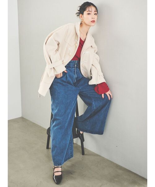 dazzlin（ダズリン）の「ツイストクロスニットトップス（ニット/セーター・レディース・ピンク/チャコールグレー/オフホワイト/シルバー/レッド・FREE）」の14枚目の写真