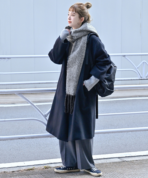 Simplicite（サンプリシテ）の「ブークレマフラー（マフラー・レディース・ホワイト/グリーン/ピンク/チャコールグレー/イエロー・FREE）」の6枚目の写真