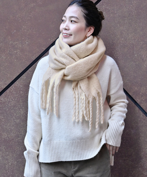 Simplicite（サンプリシテ）の「ブークレマフラー（マフラー・レディース・ホワイト/グリーン/ピンク/チャコールグレー/イエロー・FREE）」の8枚目の写真