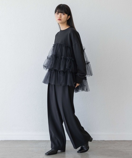 yuw（ユウ）の「チュールレイヤードプルオーバー　992265（スウェット・レディース・ブラック・FREE）」の19枚目の写真