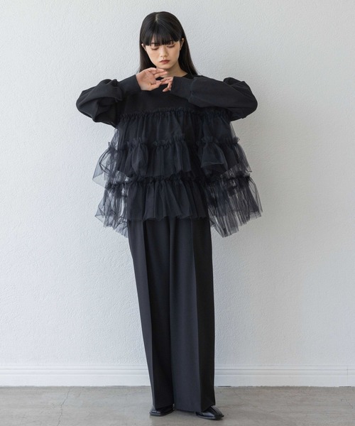 yuw（ユウ）の「チュールレイヤードプルオーバー　992265（スウェット・レディース・ブラック・FREE）」の17枚目の写真