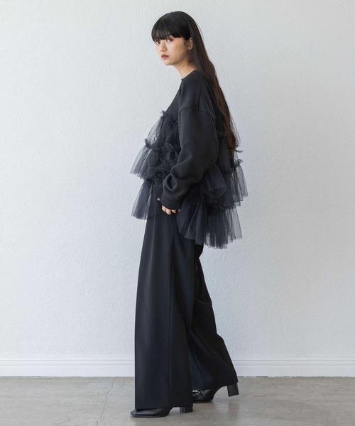 yuw（ユウ）の「チュールレイヤードプルオーバー　992265（スウェット・レディース・ブラック・FREE）」の15枚目の写真