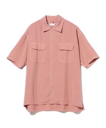 ts(s) / Garment Dye Rayon Twill Cloth Round Flap Pocket Short Sleeve Shirt
