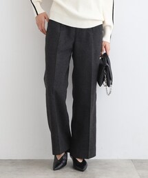 INDIVI | 【洗える／ウール調】チェック柄ストレートワイドパンツ(その他パンツ)