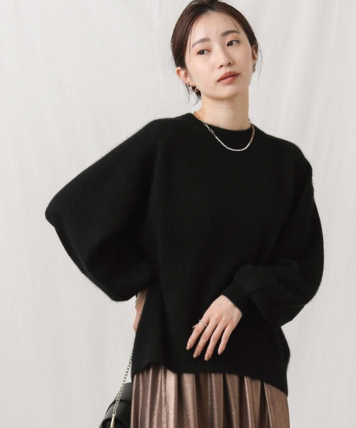 Gready Brilliant(グレディブリリアン)の「FOX混クルーパフSVニット(ニット/セーター・レディース・ピンク/アイボリー/ブラック・FREE)」の16枚目の写真