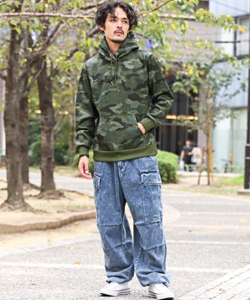 LUXSTYLE(ラグスタイル)の「メランジフリースパーカー(パーカー・メンズ・杢グレー/グレー系その他/グリーン系その他/ブラック系その他・M/S/L/XL)」の18枚目の写真