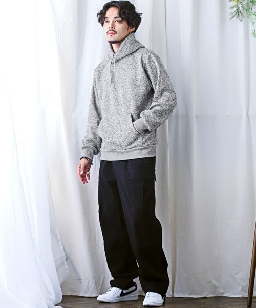 LUXSTYLE(ラグスタイル)の「メランジフリースパーカー(パーカー・メンズ・杢グレー/グレー系その他/グリーン系その他/ブラック系その他・M/S/L/XL)」の19枚目の写真
