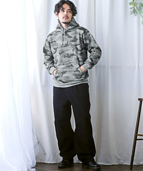 LUXSTYLE(ラグスタイル)の「メランジフリースパーカー(パーカー・メンズ・杢グレー/グレー系その他/グリーン系その他/ブラック系その他・M/S/L/XL)」の20枚目の写真
