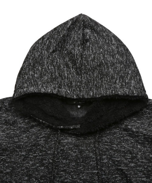 LUXSTYLE(ラグスタイル)の「メランジフリースパーカー(パーカー・メンズ・杢グレー/グレー系その他/グリーン系その他/ブラック系その他・M/S/L/XL)」の7枚目の写真