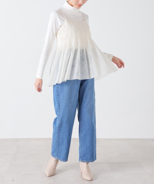 Honeys（ハニーズ）の「チュールキャミソール（Tシャツ/カットソー・レディース・ピンク/チャコールグレー/アイボリー/ブラック・M/LL/S/L）」の17枚目の写真