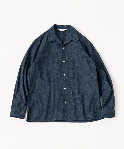 417 EDIFICE（フォーワンセブンエディフィス）の「【LE JAPON】 Akita ワンピースオープンカラーシャツ（シャツ/ブラウス・メンズ・ブラック/ブルー系その他・MEDIUM/LARGE/SMALL）」の12枚目の写真