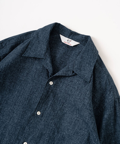 417 EDIFICE（フォーワンセブンエディフィス）の「【LE JAPON】 Akita ワンピースオープンカラーシャツ（シャツ/ブラウス・メンズ・ブラック/ブルー系その他・MEDIUM/LARGE/SMALL）」の14枚目の写真