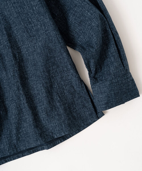 417 EDIFICE（フォーワンセブンエディフィス）の「【LE JAPON】 Akita ワンピースオープンカラーシャツ（シャツ/ブラウス・メンズ・ブラック/ブルー系その他・MEDIUM/LARGE/SMALL）」の15枚目の写真