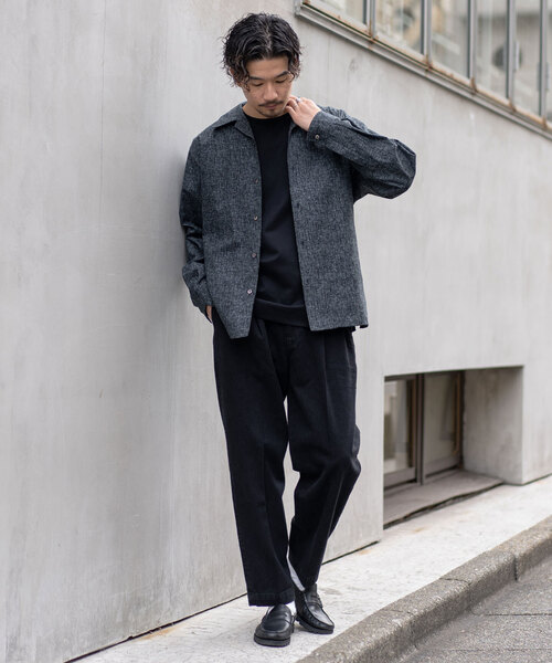 417 EDIFICE（フォーワンセブンエディフィス）の「【LE JAPON】 Akita ワンピースオープンカラーシャツ（シャツ/ブラウス・メンズ・ブラック/ブルー系その他・MEDIUM/LARGE/SMALL）」の18枚目の写真