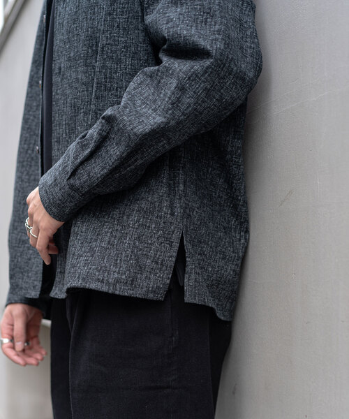 417 EDIFICE（フォーワンセブンエディフィス）の「【LE JAPON】 Akita ワンピースオープンカラーシャツ（シャツ/ブラウス・メンズ・ブラック/ブルー系その他・MEDIUM/LARGE/SMALL）」の22枚目の写真