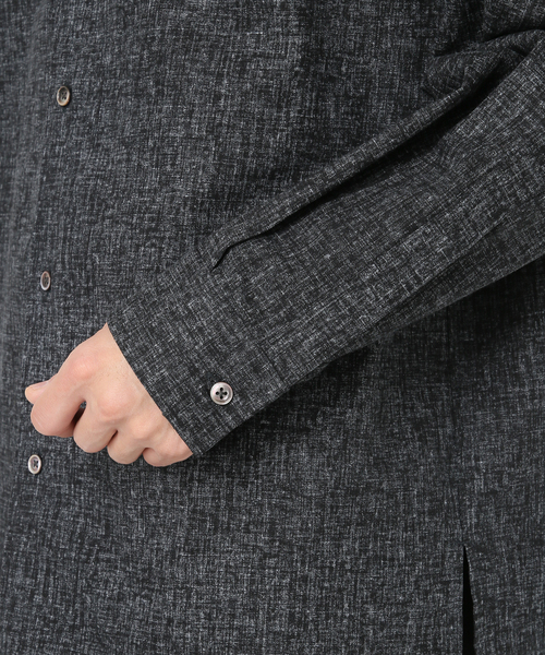 417 EDIFICE（フォーワンセブンエディフィス）の「【LE JAPON】 Akita ワンピースオープンカラーシャツ（シャツ/ブラウス・メンズ・ブラック/ブルー系その他・MEDIUM/LARGE/SMALL）」の4枚目の写真