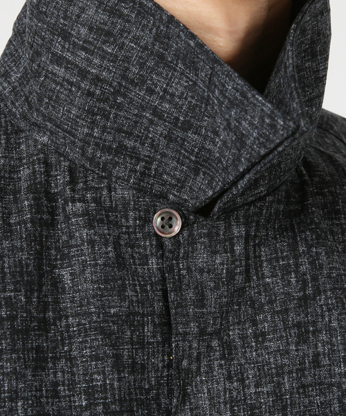 417 EDIFICE（フォーワンセブンエディフィス）の「【LE JAPON】 Akita ワンピースオープンカラーシャツ（シャツ/ブラウス・メンズ・ブラック/ブルー系その他・MEDIUM/LARGE/SMALL）」の8枚目の写真