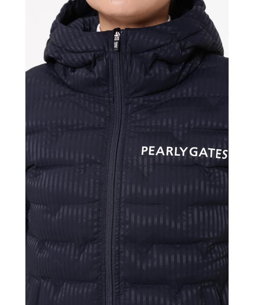 【PEARLY GATES】ナイロンストレッチドビー撥水2WAYストレッチ中綿フーディブルゾン