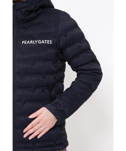 【PEARLY GATES】ナイロンストレッチドビー撥水2WAYストレッチ中綿フーディブルゾン