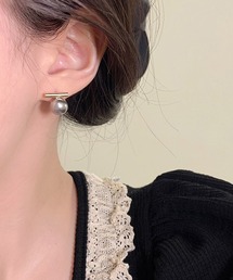 ソリッド パール メタリック バー ピアス