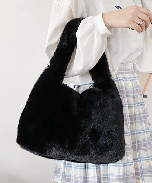 Miniministore(ミニミニストア)の「ファートートバッグ ハンドバッグ 韓国(トートバッグ・レディース・ベージュ/ライトグレー/ピンク/アイボリー/ブラック・フリー)」の3枚目の写真