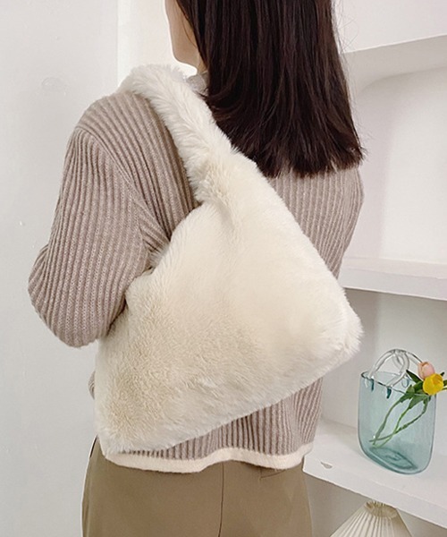 Miniministore(ミニミニストア)の「ファートートバッグ ハンドバッグ 韓国(トートバッグ・レディース・ベージュ/ライトグレー/ピンク/アイボリー/ブラック・フリー)」の9枚目の写真