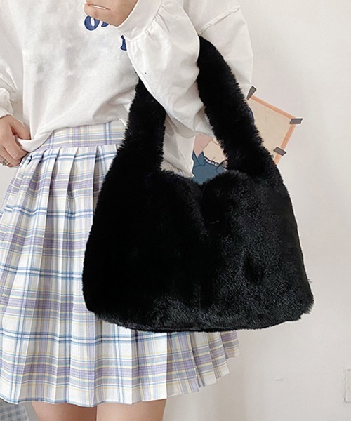 Miniministore(ミニミニストア)の「ファートートバッグ ハンドバッグ 韓国(トートバッグ・レディース・ベージュ/ライトグレー/ピンク/アイボリー/ブラック・フリー)」の10枚目の写真
