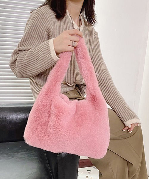 Miniministore(ミニミニストア)の「ファートートバッグ ハンドバッグ 韓国(トートバッグ・レディース・ベージュ/ライトグレー/ピンク/アイボリー/ブラック・フリー)」の15枚目の写真