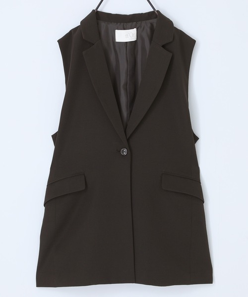 n'OrLABEL（ノアールレーベル）の「【セットアップ対応】『ツイルテーラードジレベスト』（ベスト・レディース・ブラック/グレー・1/2）」の3枚目の写真