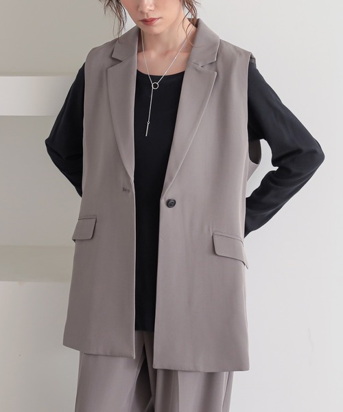 n'OrLABEL（ノアールレーベル）の「【セットアップ対応】『ツイルテーラードジレベスト』（ベスト・レディース・ブラック/グレー・1/2）」の16枚目の写真