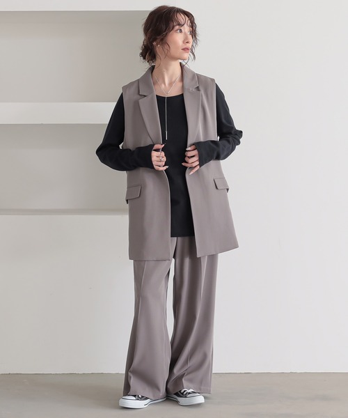 n'OrLABEL（ノアールレーベル）の「【セットアップ対応】『ツイルテーラードジレベスト』（ベスト・レディース・ブラック/グレー・1/2）」の14枚目の写真