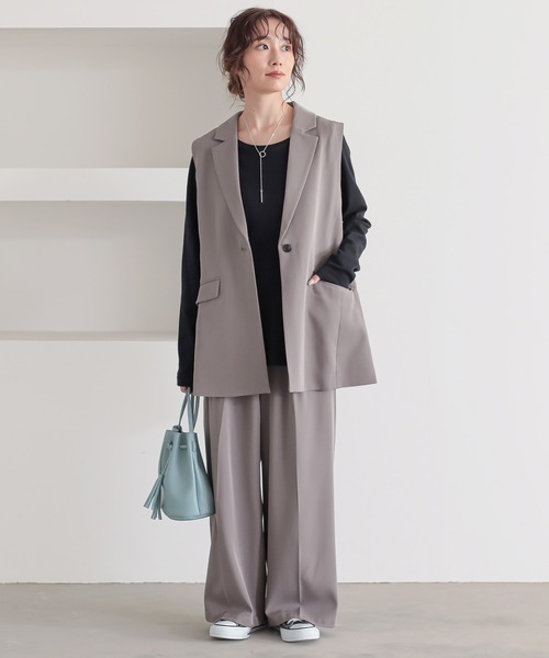 n'OrLABEL（ノアールレーベル）の「【セットアップ対応】『ツイルテーラードジレベスト』（ベスト・レディース・ブラック/グレー・1/2）」の13枚目の写真