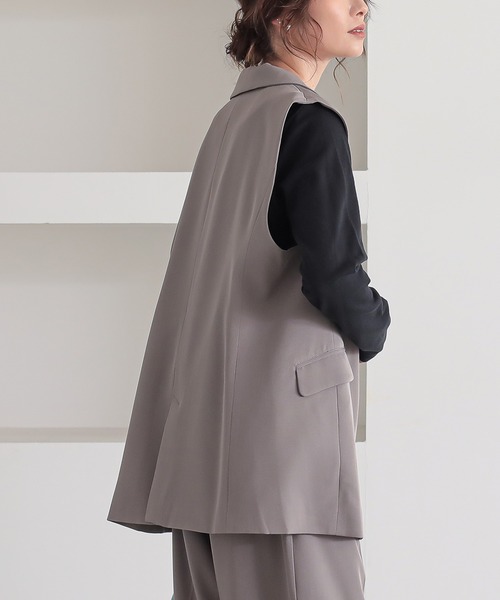 n'OrLABEL（ノアールレーベル）の「【セットアップ対応】『ツイルテーラードジレベスト』（ベスト・レディース・ブラック/グレー・1/2）」の15枚目の写真